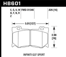 Load image into Gallery viewer, Hawk 09-12 Infiniti G37 Sport HPS Street Front Brake Pads - Main Product View