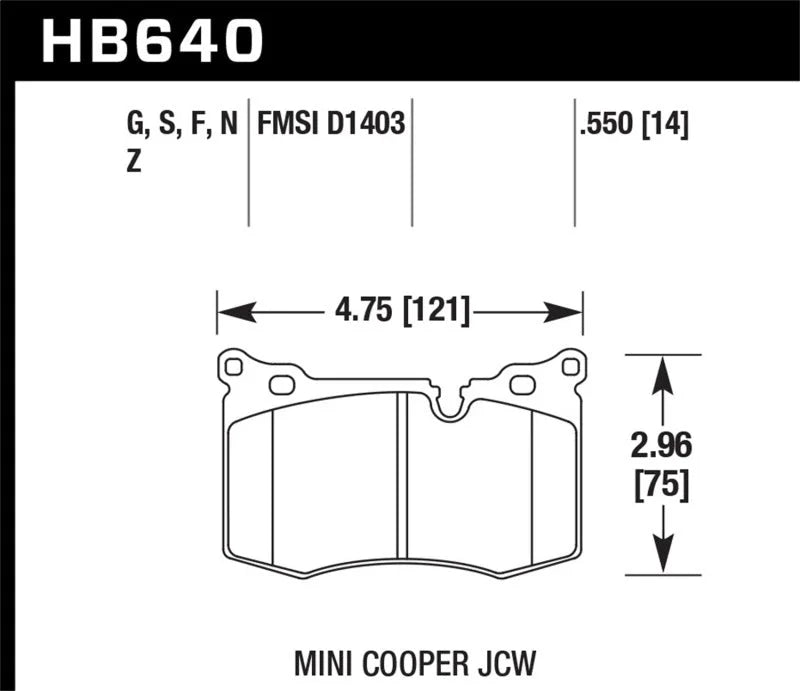 Hawk 09-15 Mini Cooper John Cooper Works DTC-60 Race Front Brake Pads - Main Product View