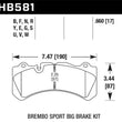 Load image into Gallery viewer, Hawk 09 Nissan GT-R R35 Brembo DTC-70 Race Front Brake Pads - Side View