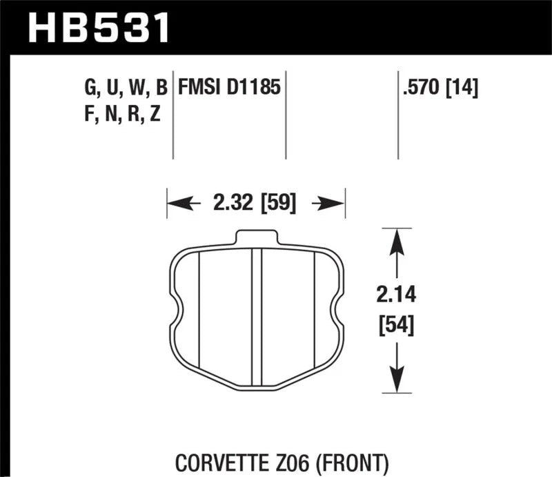 Hawk 10-12 Chevy Corvette Grand Sport / 06-12 Corvette Z06 Front DTC-70 Race Brake Pads - Installation View