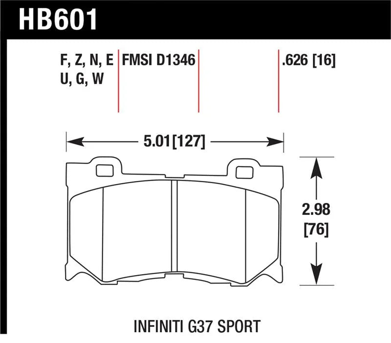 Hawk 10-12 Infiniti FX50 / 09-12 G37 / 09-13 Nissan 370Z DTC-30 Race Front Brake Pads - Additional View 5