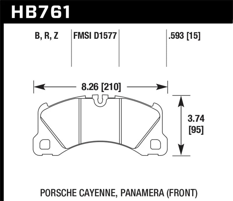 Hawk 10-13 Porsche Panamera / 12-15 Cayenne  Performance Ceramic Luxury & Touring Front Brake Pad - Main Product View