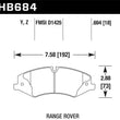 Load image into Gallery viewer, Hawk 10-13 Range Rover/Range Rover Sport Supercharged Performance Ceramic Street Front Brake Pads - Side View
