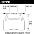 Load image into Gallery viewer, Hawk 10-17 Chevrolet Camaro HP+ Compound Front Brake Pads - Side View