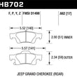 Load image into Gallery viewer, Hawk 11-12 Dodge Durango / 11-12 Jeep Grand Cherokee LTS Rear Street Brake Pads - Main Product View