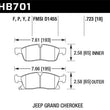Load image into Gallery viewer, Hawk 11-12 Dodge Durango / 11-12 Jeep Grand Cherokee HPS Front Street Brake Pads - Side View
