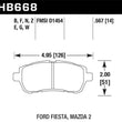 Load image into Gallery viewer, Hawk 11-12 Ford Fiesta S/SE/SEL / 11-12 Mazda 2 Sport/Touring DTC-60 Front Race Brake Pads - Side View