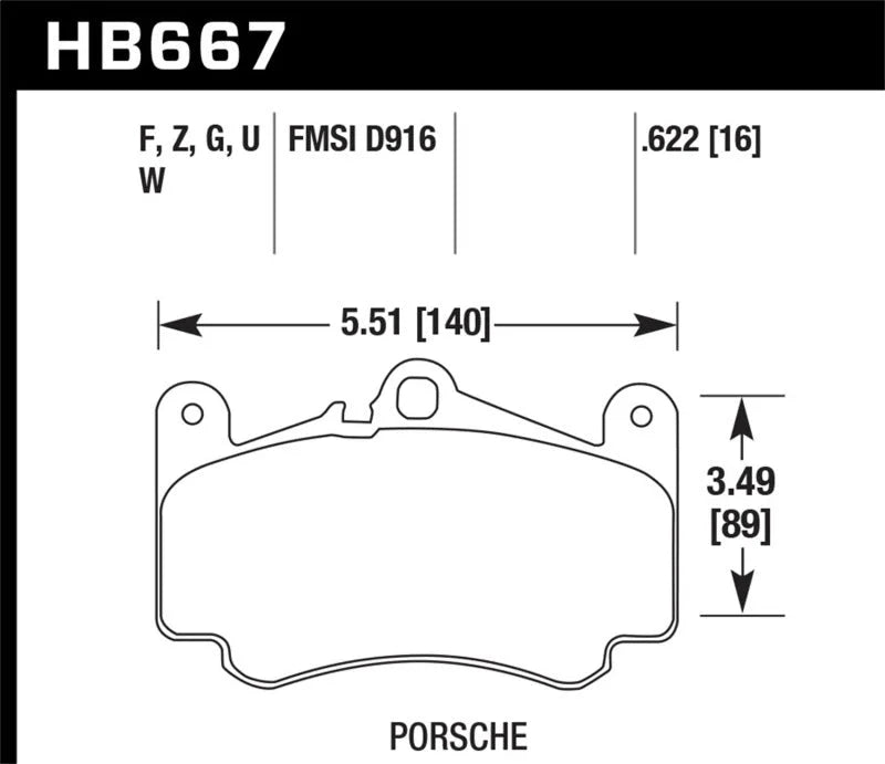 Hawk 11-12 Porsche 911 Targa 4S HPS 5.0 Front Brake Pads - Main Product View