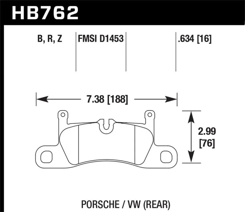 Hawk 11-17 Porsche Cayenne / 11-16 VW Touareg Performance Ceramic Street Rear Brake Pads - Main Product View