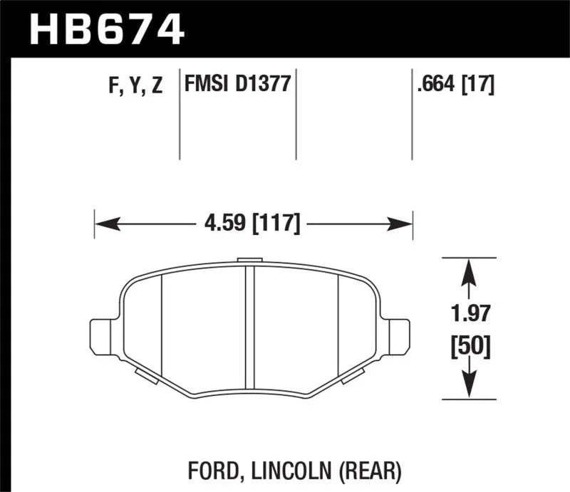 Hawk 11-19 Ford Explorer HPS 5.0 Rear Brake Pads - Main Product View