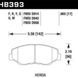 Load image into Gallery viewer, Hawk 12-15 Honda Civic Si / 03-14 Honda Accord Sedan/Coupe DTC-70 Race Front Brake Pads - Side View