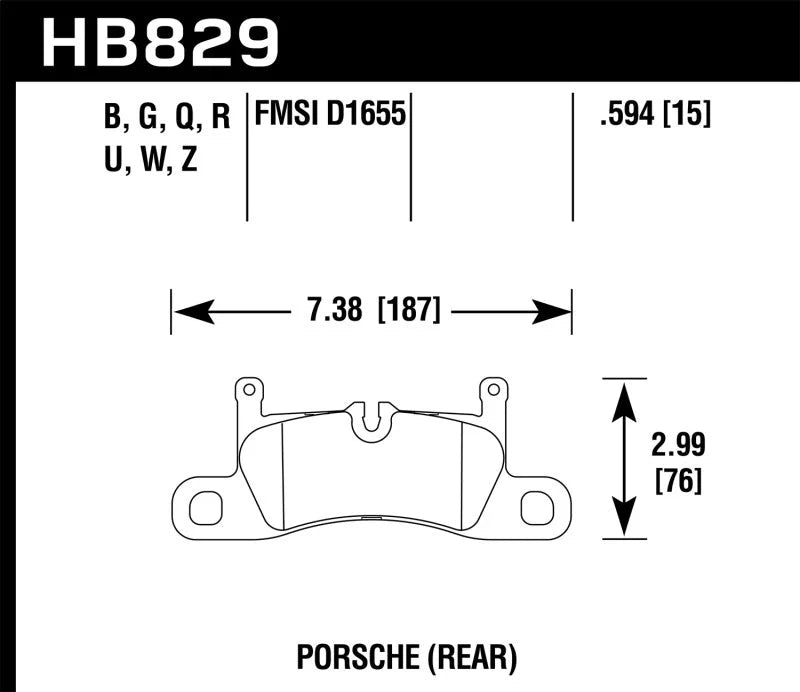 Hawk 12-17 Porsche 911 Performance Ceramic Street Rear Brake Pads - Main Product View