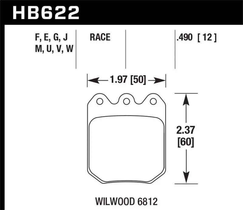 Hawk 13-15 BMW xDrive28i 2.0L / DTC-60 Race Rear Brake Pads - Back View