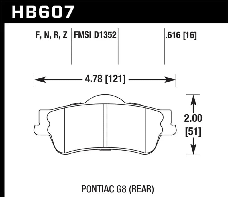 Hawk 13-15 Chevy Caprice Street HPS 5.0 Rear Brake Pads - Main Product View