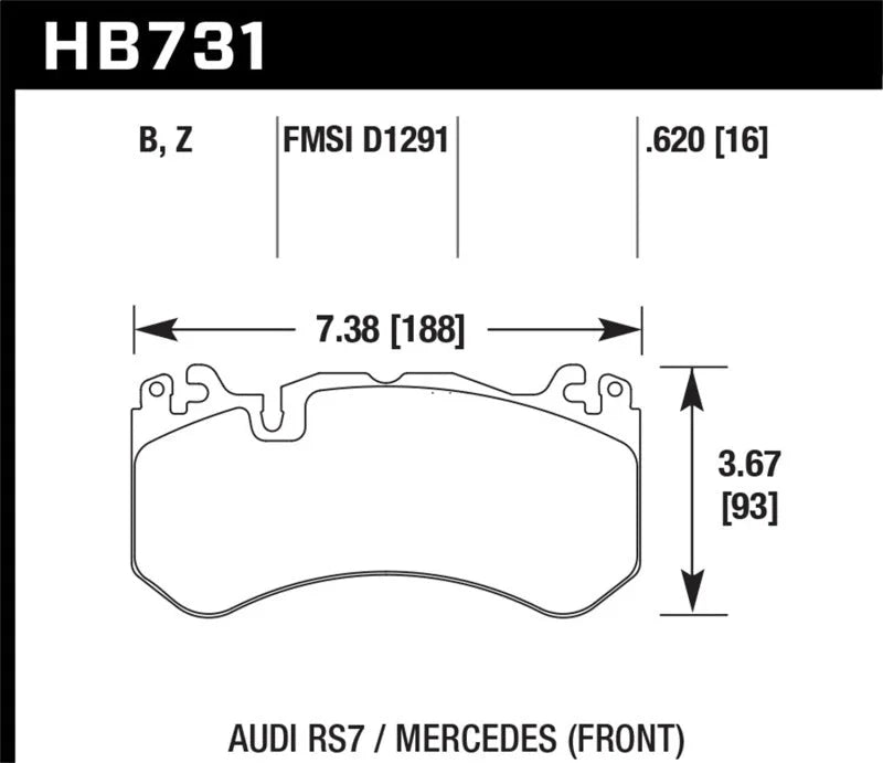 Hawk 13-16 Mercedes SL Class / 16-17 Audi RS7  Performance Ceramic Front Brake Pads - Main Product View