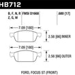 Load image into Gallery viewer, Hawk 13 Ford Focus Performance Ceramic Front Street Brake Pads - Main Product View