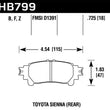 Load image into Gallery viewer, Hawk 14-16 Toyota Highlander Performance Ceramic Street Rear Brake Pads - Main Product View