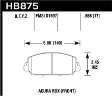 Load image into Gallery viewer, Hawk 14-17 Acura RDX/RLX HPS Street Front Brake Pads - Main Product View