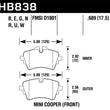 Load image into Gallery viewer, Hawk 14-17 Mini Cooper S HPS 5.0 Front Brake Pads - Main Product View