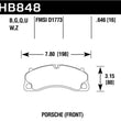 Load image into Gallery viewer, Hawk 14-19 Porsche 911 GT3/GT3 RS / 2016 Porsche Cayman GT4 DTC-70 Race Front Brake Pads - Side View