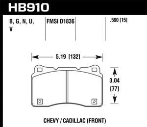 Hawk 15-16 Cadillac XTS / Chevrolet Corvette DTC-70 Front Brake Pads - Main Product View