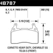 Load image into Gallery viewer, Hawk 15-17 Chevy Corvette Z06 HPS 5.0 Front Brake Pads - Back View
