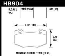 Load image into Gallery viewer, Hawk 15-17 Ford Mustang DTC-30 Rear Race Pads - Side View