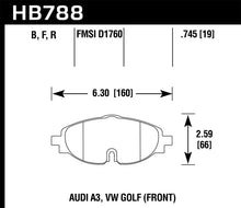 Load image into Gallery viewer, Hawk 15-17 VW Golf / Audi A3/A3 Quattro HP+ Street Front Brake Pads - Side View