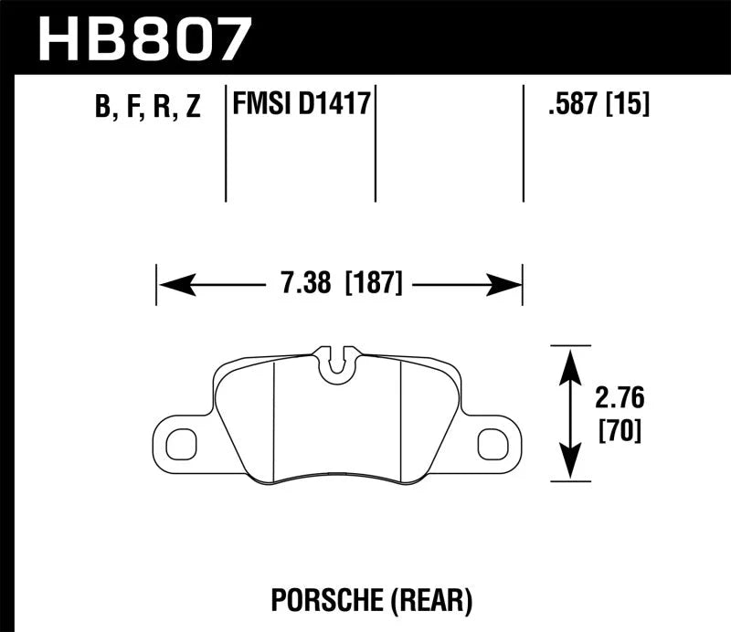 Hawk 16-17 Porsche Panamera S/GTS HP+ Street Rear Brake Pad - Main Product View