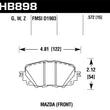 Load image into Gallery viewer, Hawk 17-19 Fiat 124 Spider Performance Ceramic Front Brake Pads - Side View