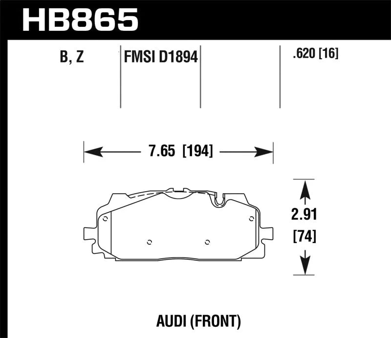 Hawk 18-19 Audi S5 Performance Ceramic Street Front Brake Pads - Main Product View