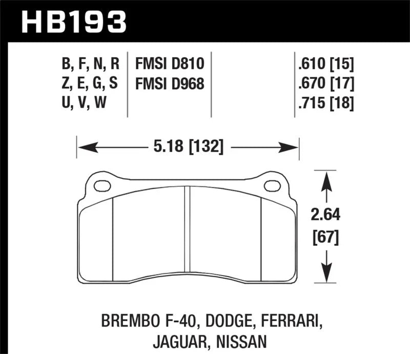Hawk 19-20 BMW M2 Competition Rear ER-1 Brake Pads - Side View