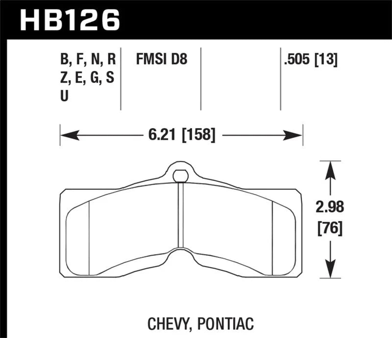 Hawk 1978-1982 Chevy Corvette DTC-70 Rear Race Brake Pads - Installation View