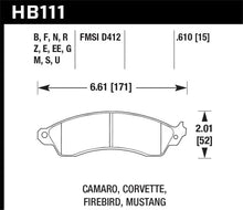 Load image into Gallery viewer, Hawk 1990-1990 Chevy Camaro Iroc-Z (w/Heavy Duty Brakes) High Perf. Street 5.0 Front Brake Pads - Main Product View