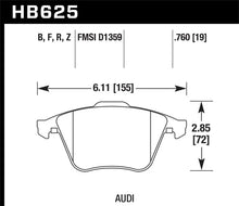 Load image into Gallery viewer, Hawk 2001-2010 Audi S3 European HPS 5.0 Front Brake Pads - Side View