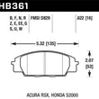 Load image into Gallery viewer, Hawk 2002-2006 Acura RSX Type-S HPS 5.0 Front Brake Pads - Main Product View