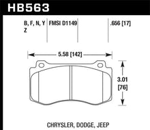 Load image into Gallery viewer, Hawk 2005-2014 Chrysler 300 C SRT8 6.1 HPS 5.0 Front Brake Pads - Side View
