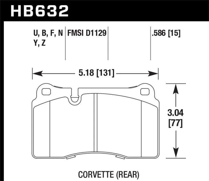 Hawk 2005 Aston Martin DB9 LTS Street Front Brake Pads - Back View