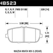 Load image into Gallery viewer, Hawk 2006-2006 Mazda MX-5 Miata Club Spec HPS 5.0 Rear Brake Pads - Side View