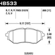 Load image into Gallery viewer, Hawk 2006-2007 Subaru B9 Tribeca Limited HPS 5.0 Front Brake Pads - Side View