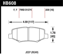 Load image into Gallery viewer, Hawk 2007-2011 Dodge Nitro R/T HPS 5.0 Rear Brake Pads - Back View