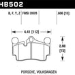 Load image into Gallery viewer, Hawk 2007-2014 Audi Q7 Premium HPS 5.0 Rear Brake Pads - Side View