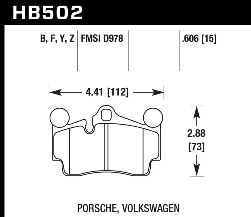 Hawk 2007-2014 Audi Q7 Premium HPS 5.0 Rear Brake Pads - Side View