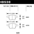 Load image into Gallery viewer, Hawk 2009-2009 Audi A4 Cabriolet HPS 5.0 Front Brake Pads - Side View