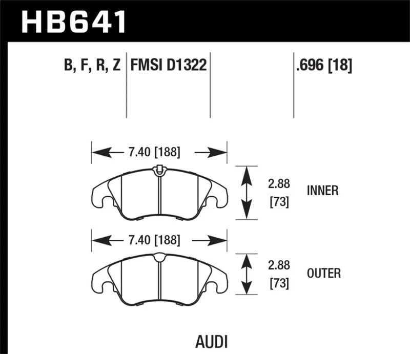 Hawk 2009-2014 Audi A4 HPS 5.0 Front Brake Pads - Main Product View