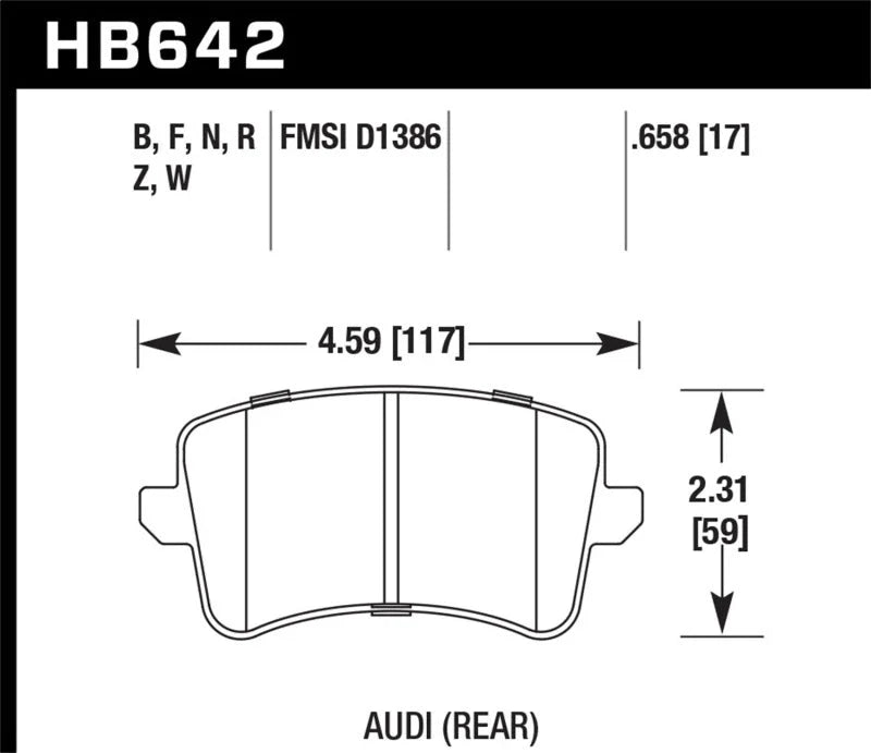 Hawk 2009-2014 Audi A4 HPS 5.0 Rear Brake Pads - Main Product View