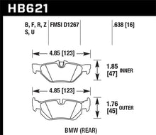 Load image into Gallery viewer, Hawk 2011-2011 BMW 125i HPS 5.0 Rear Brake Pads - Side View