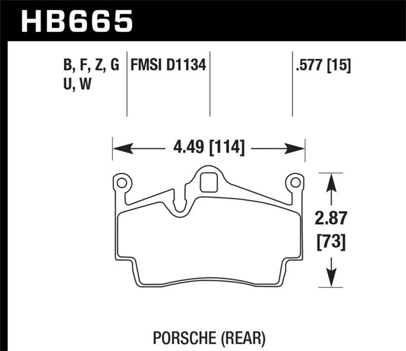 Hawk 2012-2015 Porsche Boxster DTC-60 Race Rear Brake Pads - Main Product View