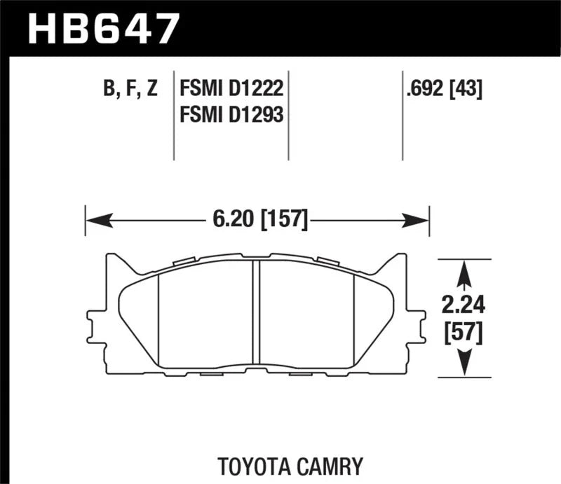 Hawk 2013-2014 Lexus ES300h HPS 5.0 Front Brake Pads - Main Product View