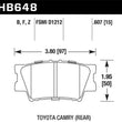 Load image into Gallery viewer, Hawk 2013-2014 Lexus ES300h HPS 5.0 Rear Brake Pads - Side View